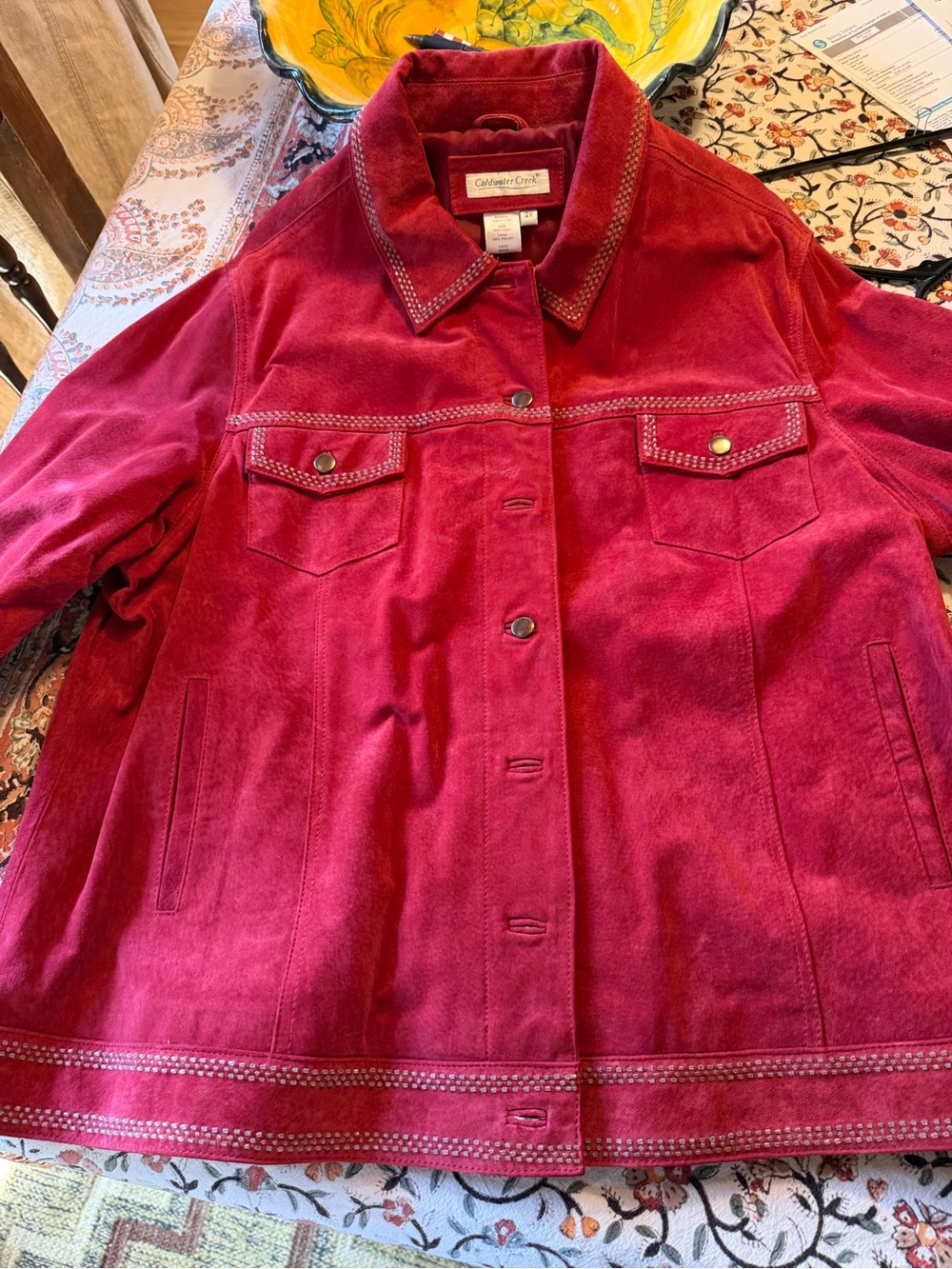 Coldwater Creek Women's Red Suede Jacket